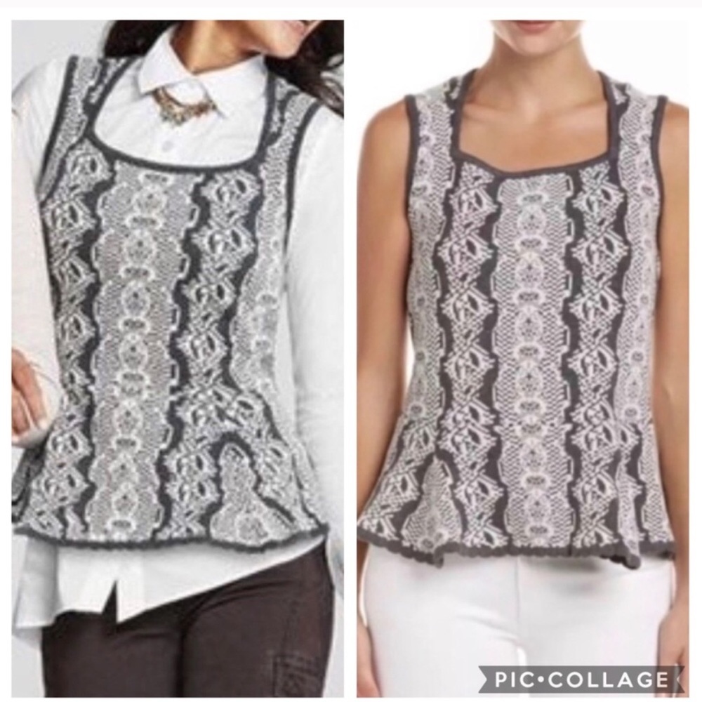 Cabi Peplum Shell Sweater Tank- Xs